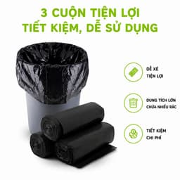 Túi 3 Cuộn Túi Rác Sinh Học Tự Phân Hủy GD54 - Túi Đựng Rác Đen Sinh Học Mềm Dai Chống Rò Rỉ 2