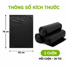 Túi 3 Cuộn Túi Rác Sinh Học Tự Phân Hủy GD54 - Túi Đựng Rác Đen Sinh Học Mềm Dai Chống Rò Rỉ 6