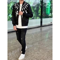 Áo khoác Mẫu Mới - Áo Bomber Jacket Tay CÁNH DƠI Áo khoác Dù tay nhún nam nữ+ tia set unisex họa tiết 9