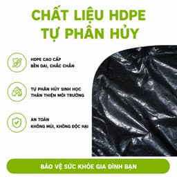 Túi 3 Cuộn Túi Rác Sinh Học Tự Phân Hủy GD54 - Túi Đựng Rác Đen Sinh Học Mềm Dai Chống Rò Rỉ 7