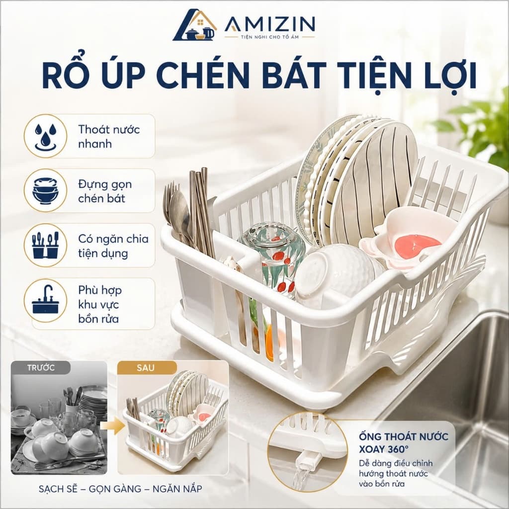 Giá để bát , KHAY ÚP BÁT, KỆ NHỰA ÚP BÁT ĐĨA NHỰA CAO CẤP, CÓ LỖ THOÁT NƯỚC TIỆN DỤNG