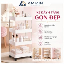 Kệ đựng đồ đa năng 3 tầng,4 tầng có bánh xe đẩy chuyên dụng cho spa, phòng tắm, bếp chất liệu inox cao cấp LCNL2 1