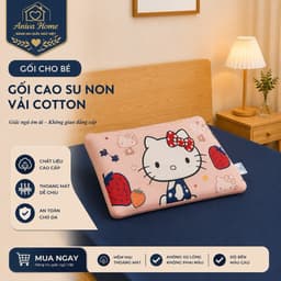 Gối nằm cho bé Aniva Home cotton cao su non, thiết kế ôm đầu cổ, êm ái, thoáng mát, bảo vệ giấc ngủ 1