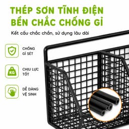 Kệ Giỏ Lưới 3 Ngăn Đựng Gia Vị 3 Ngăn 2 Tầng GD58 - Giỏ Đựng Đồ Nhà Bếp 3 Ngăn Treo Tường 7
