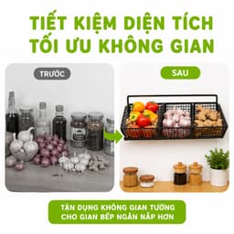 Kệ Giỏ Lưới 3 Ngăn Đựng Gia Vị 3 Ngăn 2 Tầng GD58 - Giỏ Đựng Đồ Nhà Bếp 3 Ngăn Treo Tường 5