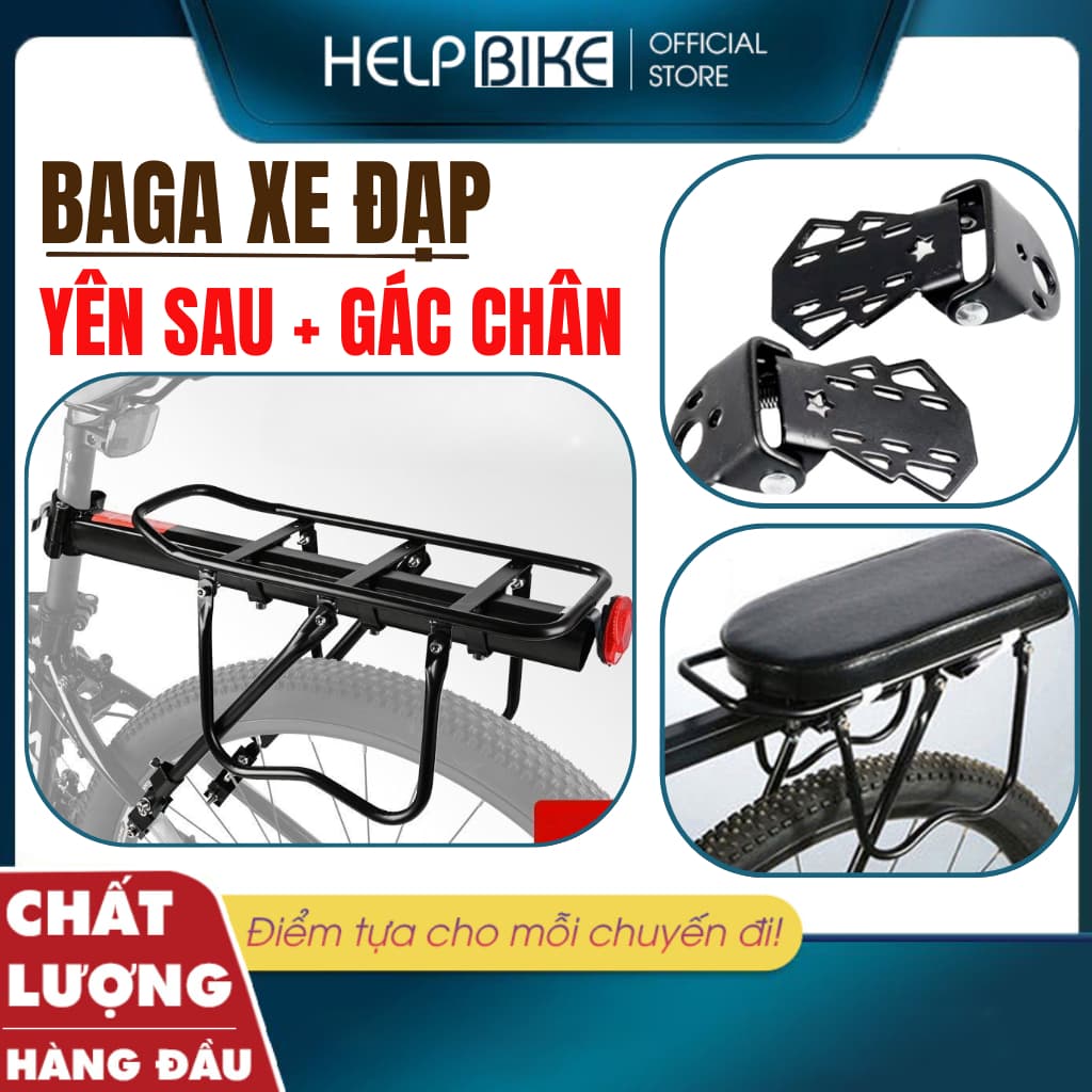 Baga xe đạp thể thao tiện lợi, Gác baga xe đạp chất liệu hợp kim nhôm bắt cốt yên chắc chắn BG01