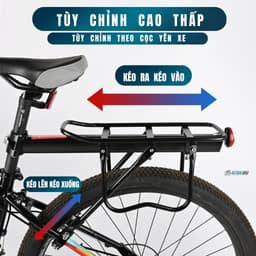 Baga xe đạp thể thao tiện lợi, Gác baga xe đạp chất liệu hợp kim nhôm bắt cốt yên chắc chắn BG01 5