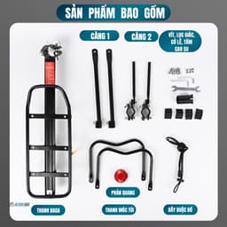 Baga xe đạp thể thao tiện lợi, Gác baga xe đạp chất liệu hợp kim nhôm bắt cốt yên chắc chắn BG01 7