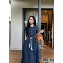 VÁY JEAN DÁNG DÀI CỘT EO ( HÌNH CHỤP THẬT) 8
