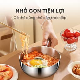 Nồi Mini Inox 304 Cao Cấp Tay Cầm Gỗ, Nồi Nấu Mì, Cháo, Hâm Đồ Ăn, Dùng Bếp Từ, Không Phủ Chống Dính 6