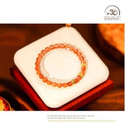 Ngọc Đan Tâm - Vòng Tay Hồng Nhật Vận 6,5mm Phối Charm Răng Đính Đá Hồng Nhỏ 4
