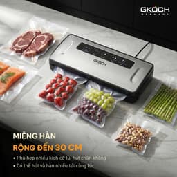 Máy Hút Chân Không GKÖCH VS5216 Serie 6 AirLock Seal, Ray Hàn 30cm, Nhiều Chế Độ Hút- Tặng 10 túi 8