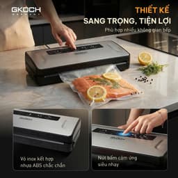 Máy Hút Chân Không GKÖCH VS5216 Serie 6 AirLock Seal, Ray Hàn 30cm, Nhiều Chế Độ Hút- Tặng 10 túi 9