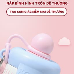 Bình GiữNhiệt XCUP 600ml Họa Tiết Mèo Con Dễ Thương  Ly giữ Nhiệt Nóng Lạnh Inox 316 Cao Cấp Có Quai Xách Tiện Lợi 5