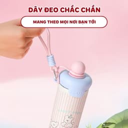Bình GiữNhiệt XCUP 600ml Họa Tiết Mèo Con Dễ Thương  Ly giữ Nhiệt Nóng Lạnh Inox 316 Cao Cấp Có Quai Xách Tiện Lợi 9