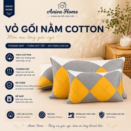 Áo gối nằm cotton Thắng Lợi Aniva Home, mềm mại, thoáng mát, bền đẹp 1