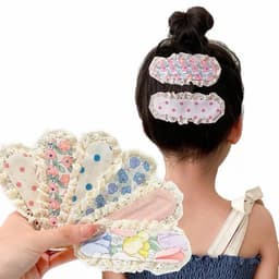 Combo 2 kẹp dán tóc mái ren cho bé-giữ toc con gọn gàng không đau,không kẹp gãy tóc 4