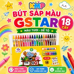 Bút sáp màu 12 18 cây - Bút sáp màu không dính tay, an toàn cho bé - POMI 1