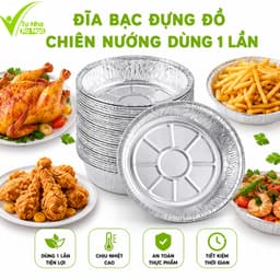 Giấy Lót Bạc Nồi Chiên Không Dầu Chịu Nhiệt 22cm GD65 - Khuôn Đĩa Bạc Đựng Thức Ăn Chiên Nướng 1