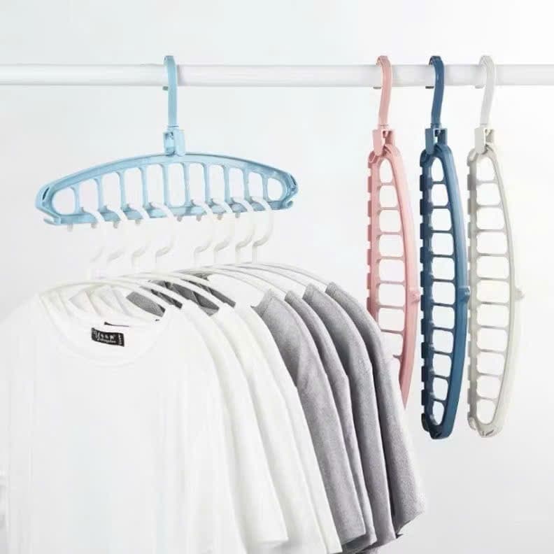 Móc Treo Quần Áo Đa Năng 9 Lỗ Có Thể Gấp Gọn Rất Tiện Lợi