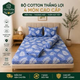 Bộ Ga Gối Cotton Thắng Lợi 4 Món Aniva Bedding Size 1m8 x 2m | Cotton Chính Hãng 1