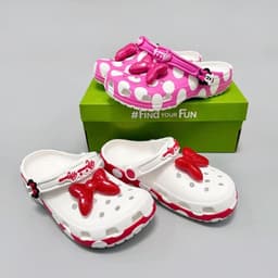 [ MOUSE CLOG ] Dép sục nhựa nữ Minnie Mouse dễ thương, sục mouse charm nơ 3d to trang trí 1