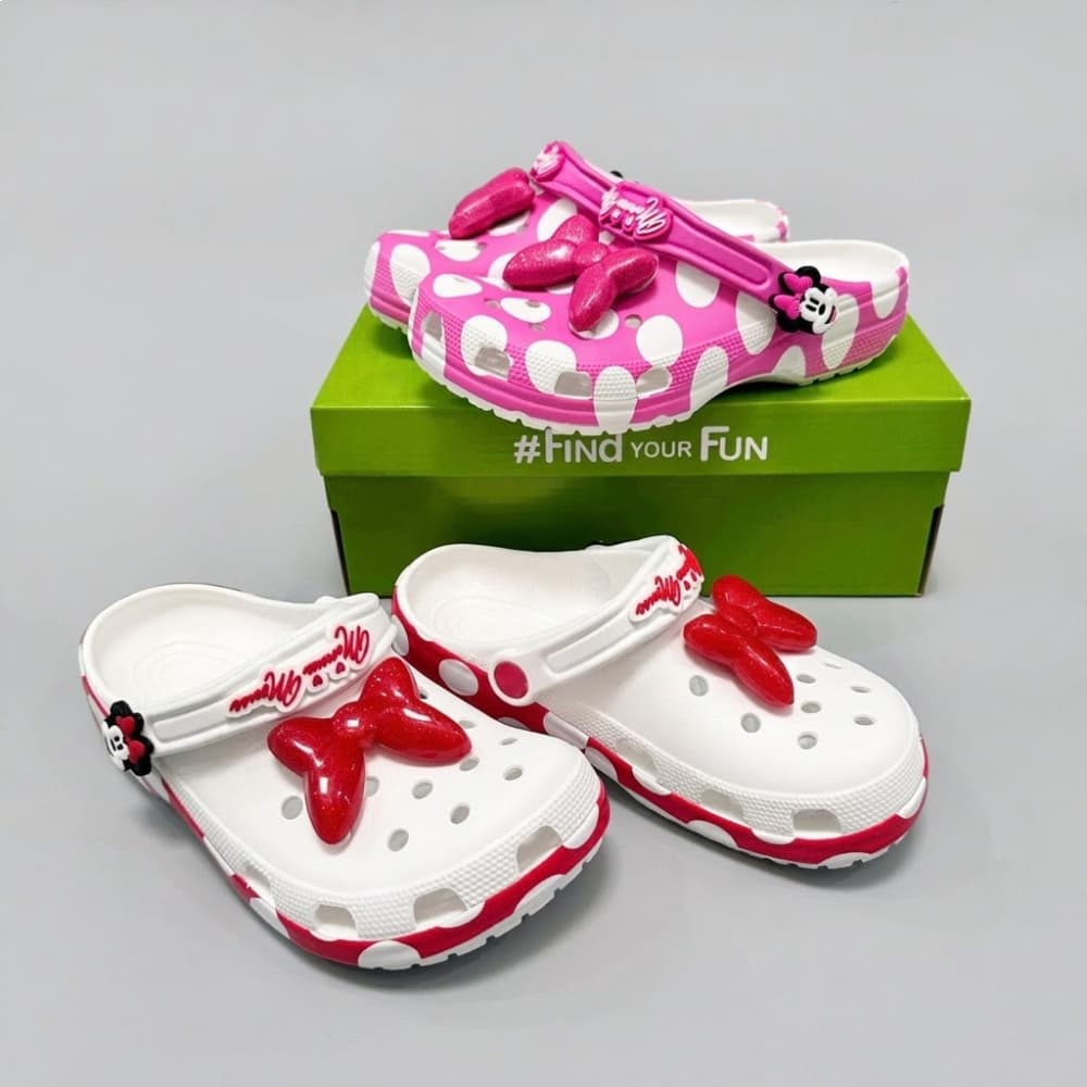 [ MOUSE CLOG ] Dép sục nhựa nữ Minnie Mouse dễ thương, sục mouse charm nơ 3d to trang trí