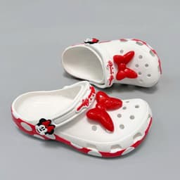 [ MOUSE CLOG ] Dép sục nhựa nữ Minnie Mouse dễ thương, sục mouse charm nơ 3d to trang trí 4