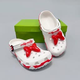 [ MOUSE CLOG ] Dép sục nhựa nữ Minnie Mouse dễ thương, sục mouse charm nơ 3d to trang trí 8