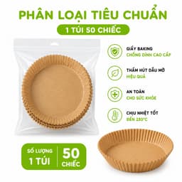 Set 50 Miếng Giấy Lót Nồi Chiên Hình Khuôn Bánh GD67 - Giấy Lót Thấm Dầu Nồi Chiên Không Dầu 7