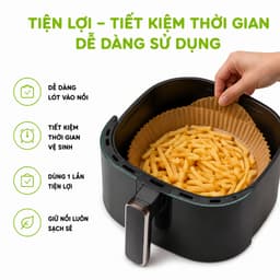 Set 50 Miếng Giấy Lót Nồi Chiên Hình Khuôn Bánh GD67 - Giấy Lót Thấm Dầu Nồi Chiên Không Dầu 4