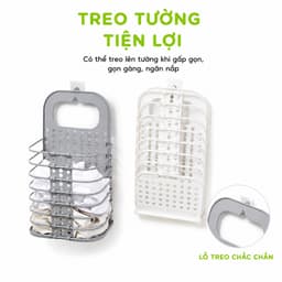 Giỏ Đựng Quần Áo Thông Minh Treo Tường Nhựa Việt Nhật GD68 - Giỏ Đựng Đồ Gấp Gọn Dán Tường Tiện Lợi 3