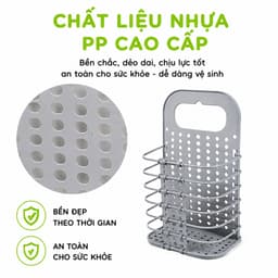 Giỏ Đựng Quần Áo Thông Minh Treo Tường Nhựa Việt Nhật GD68 - Giỏ Đựng Đồ Gấp Gọn Dán Tường Tiện Lợi 7