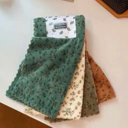 sét 4 Khăn Lau Bếp Đa Năng Họa Tiết Hoa Nhí Vintage, Khăn Lau Tay Thấm Hút Chống Dính Dầu Mỡ (abong) 4