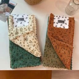 sét 4 Khăn Lau Bếp Đa Năng Họa Tiết Hoa Nhí Vintage, Khăn Lau Tay Thấm Hút Chống Dính Dầu Mỡ (abong) 5