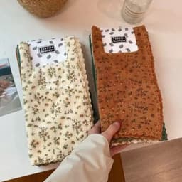 sét 4 Khăn Lau Bếp Đa Năng Họa Tiết Hoa Nhí Vintage, Khăn Lau Tay Thấm Hút Chống Dính Dầu Mỡ (abong) 9