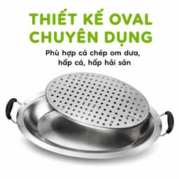 Khay Cá Chép Om Dưa Inox Dùng Bếp Từ Bếp Gas GD77 - Bộ Khay Cá Chép Om Dưa Inox 304 Chống Gỉ 2