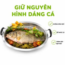 Khay Cá Chép Om Dưa Inox Dùng Bếp Từ Bếp Gas GD77 - Bộ Khay Cá Chép Om Dưa Inox 304 Chống Gỉ 4