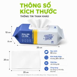 Khăn Uớt Lau Bàn Bếp Khử Mùi Không Hại Da Tay GD82 - Túi 80 Khăn Lau Nhà Bếp Siêu Dai Diệt Khuẩn 5