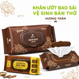 Set 2 Gói Khăn Ướt Bao Sái Lau Bàn Thờ Hương Trầm GD91 - Khăn Uớt Lau Đồ Thờ Hương Trầm Thơm Dịu 2
