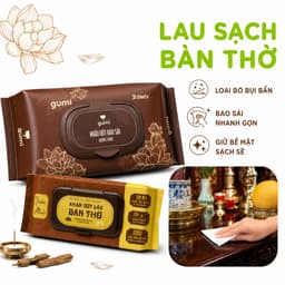 Set 2 Gói Khăn Ướt Bao Sái Lau Bàn Thờ Hương Trầm GD91 - Khăn Uớt Lau Đồ Thờ Hương Trầm Thơm Dịu 3