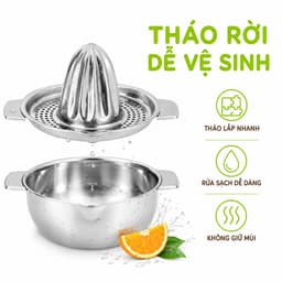 Bộ Vắt Cam Inox 304 Cao Cấp, Dụng Cụ Ép Cam Thủ Công GD116 - Ca Vắt Cam Chanh Inox Lọc Hạt Và Bã 6