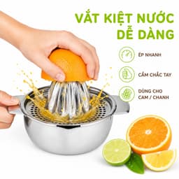 Bộ Vắt Cam Inox 304 Cao Cấp, Dụng Cụ Ép Cam Thủ Công GD116 - Ca Vắt Cam Chanh Inox Lọc Hạt Và Bã 5