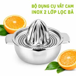 Bộ Vắt Cam Inox 304 Cao Cấp, Dụng Cụ Ép Cam Thủ Công GD116 - Ca Vắt Cam Chanh Inox Lọc Hạt Và Bã 3