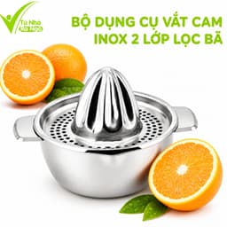 Bộ Vắt Cam Inox 304 Cao Cấp, Dụng Cụ Ép Cam Thủ Công GD116 - Ca Vắt Cam Chanh Inox Lọc Hạt Và Bã 1