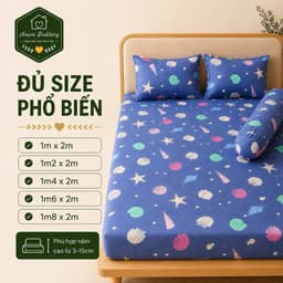 Ga Bọc Nệm Cotton Thắng Lợi Aniva Bedding Chính Hãng, Ga Lẻ Đủ Size 1m, 1m2, 1m4, 1m6, 1m8 4