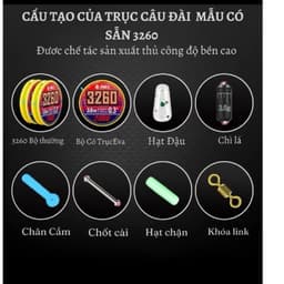 (Combo 5 Trục) Dây Trục Buộc Sẵn Câu Đài 3260 . Độ Dài 3m6 Đến 6M3 3
