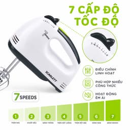 Máy Đánh Trứng Scarlett Công Suất 260W Cầm Tay GD122 - Máy Đánh Trộn Bột Làm Bánh Trộn Đều 3