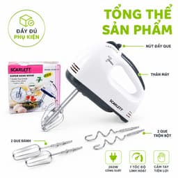 Máy Đánh Trứng Scarlett Công Suất 260W Cầm Tay GD122 - Máy Đánh Trộn Bột Làm Bánh Trộn Đều 2
