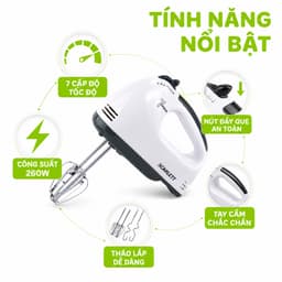 Máy Đánh Trứng Scarlett Công Suất 260W Cầm Tay GD122 - Máy Đánh Trộn Bột Làm Bánh Trộn Đều 8